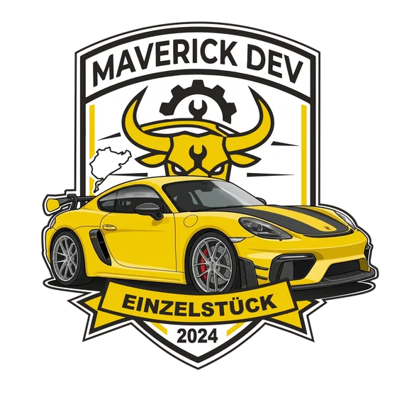 Crest No. 003, Maverick Dev, drawn for a 718 Cayman GT4