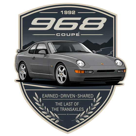 Crest No. 005, The Last of the Transaxles, drawn for a 968 Coupé, 1992